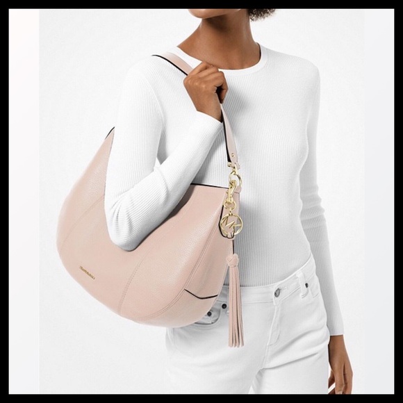 MICHAEL KORS Brooke Large Zip Hobo Shoulder Bag Soft Pink - Picture 2 of 5